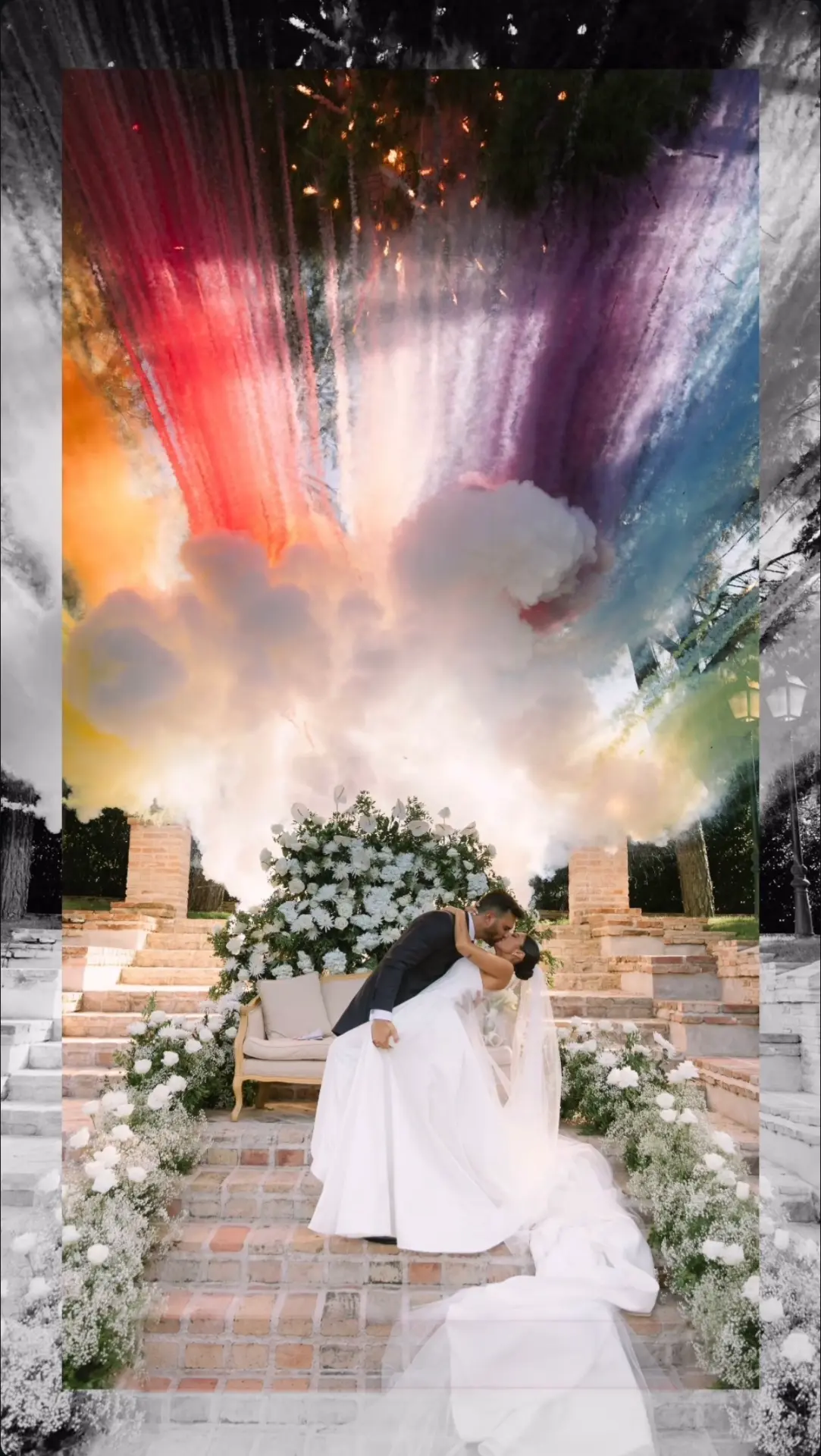 Boda Class Wedding con fuegos artificiales de colores